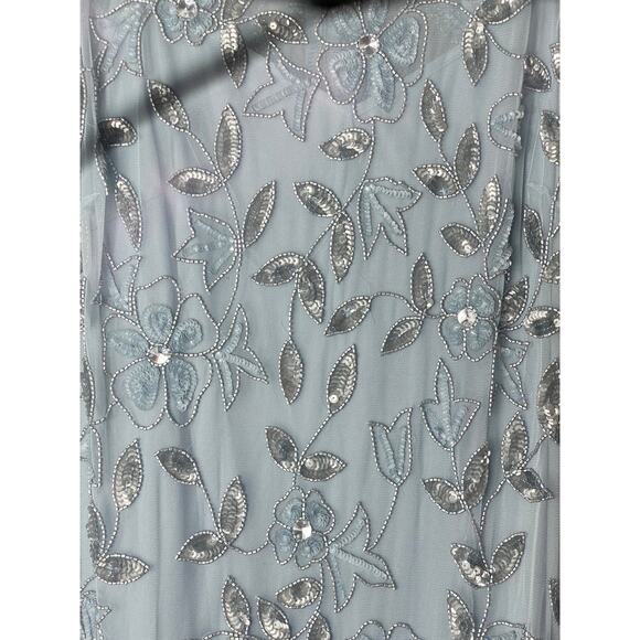 NWT ADRIANNA PAPELL DRESS GOWN 16W BLUE MOTHER OF THE BRIDE FORMAL EVENING - Picture 11 of 15